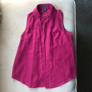 Magenta Button Up Tank